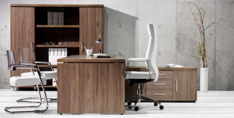 mesa direccion madera nogal natural